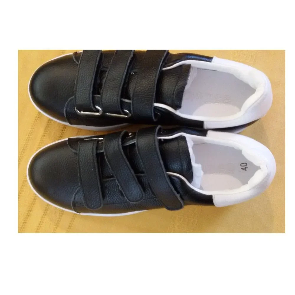 Black White Sneakers Sz 40 Eur (fits more like 39) NEW! - Picture 1 of 8